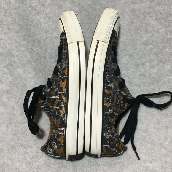 Converse All Star Women 6 Shoes Low Top Shoe Cheetah Leopard Sneaker Brown Black - Picture 8 of 10